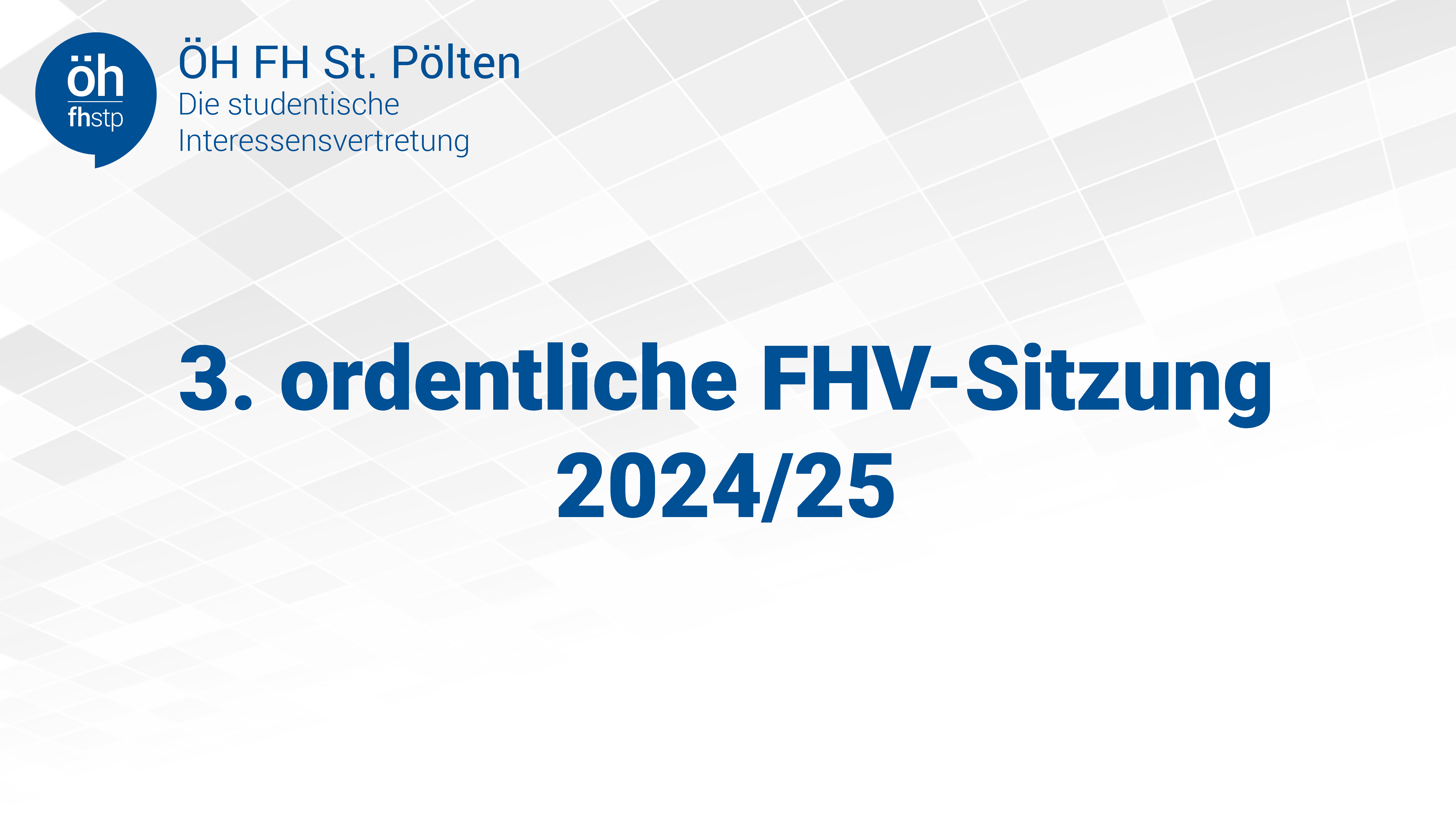 Titelbild - 3. ordentliche FHV-Sitzung 2024/25